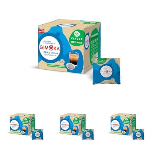 Gimoka - Compatibile Per Easy Serving Espresso - Cialde Ese 44-50 Cialde - Gusto GRAN RELAX DECAFFEINATO - Intensità 8 - In Carta Compostabile (Confezione da 4)