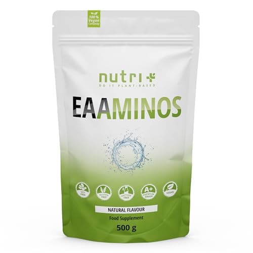 EAA polvere neutro 500 g - Dose elevata - EAA istantanei naturale senza dolcificanti, additivi e aromi artificiali - Aminoacidi essenziali - Aminoacidi essenziali vegani