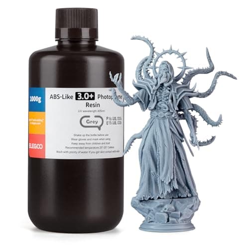 ELEGOO ABS-Like Resina 3.0+, Resina Fotopolimerica Aggiornata per Stampanti 3D, Maggiore Resistenza al Calore, Polimerizzazione Rapida e Alta Precisione, Non Fragile, Grigio 1000g