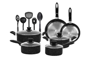 Velker - batteria da cucina a induzione 15 pezzi - kit pentole a induzione con rivestimento antiaderente adatto a tutti i piani cottura. Set pentole cucina