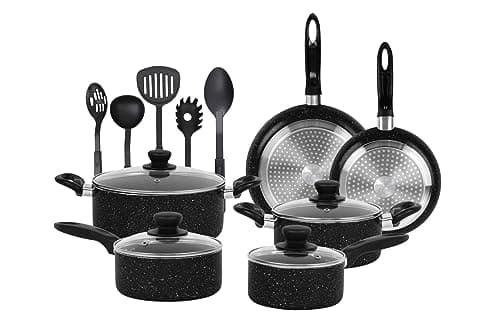 Velker - batteria da cucina a induzione 15 pezzi - kit pentole a induzione con rivestimento antiaderente adatto a tutti i piani cottura. Set pentole cucina