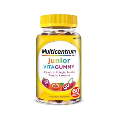 Multicentrum Vitagummy Integratore Alimentare di Vitamine e Minerali Formulato per Bambini 3+, con Vitamina D e Iodio, Gusto Frutta Mista, 60 Caramelle Gommose