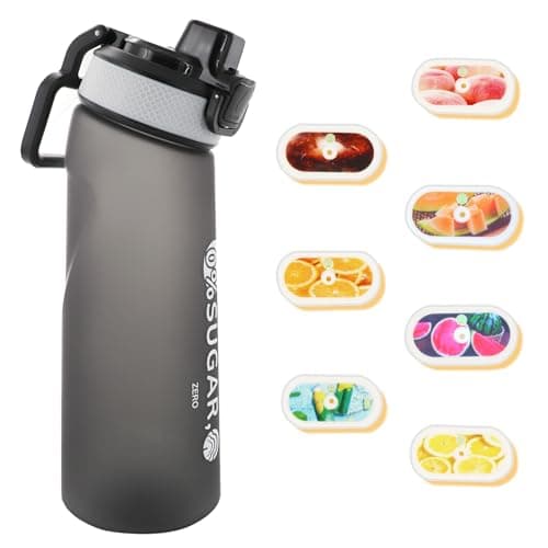 Isslance Air Borraccia con Up Originale Pods 7 Gusti cialde aromatiche, 700ML Air Bottiglia Tritan Up Senza BPA, Air Starter Set Up Borracce 0 Tazza di zucchero (black)