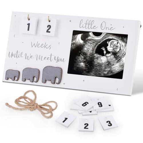 Huiguli Cornice per Foto per la Prima Scansione del Bambino, Annuncio di Gravidanza per la Futura Mamma, Cornice per Ecografia, Regalo per Conto Alla Rovescia per Bambini per Genitori in Attesa