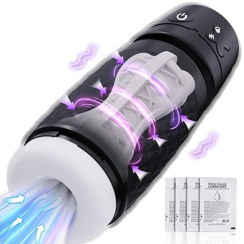 Masturbazione per Uomini, Giocattolo Sessuale Maschile con Modi di Vibrazione e Suzione, Masturbatore Elettrico 3D, Vagina Realistica, Giocattolo Sessuale per Uomini, Masturbatore per Pene, Nero