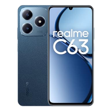 realme Smartphone C63 8+256 GB, 45W SUPERVOOC Charge, Potente chipset octa-core, Display con comfort visivo da 90 Hz, Fotocamera AI da 50 MP, Batteria da 5.000 mAh, Leather Blue