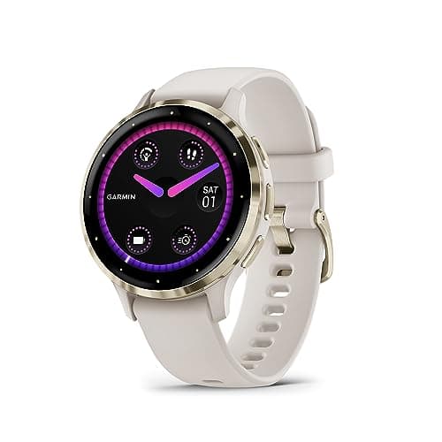 Garmin Venu 3S, Smartwatch AMOLED 1,2", Cassa 41mm, Microfono e Speaker, Musica, Garmin Pay, +30 App sport, GPS, Cardio, SpO2 , Autonomia 10 giorni (Ivory & Soft Gold)