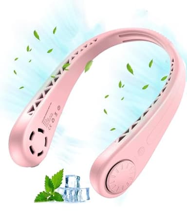 akface Ventilatore da Collo, Ventilatore da Collo Portatile USB, Mini Ventilatore Senza Lama con 3Velocità, Ventilatore Collo Ricaricabile per Ufficio Viaggi Sport