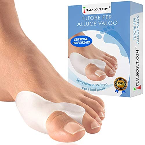 Italscout -Tutore Alluce Valgo Protezione Uomo Donna, Separatore E Correttore Alluce, In Silicone,Prevenzione Dolori Borsite, Distanziatore Raddrizza Dita, Piedi a Martello, 2pz