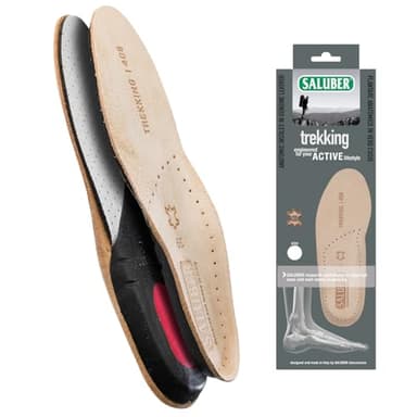 Saluber Solette Active 406, Solette Scarpe Premium: Poron+ per assorbimento degli urti, Carbone Attivo per freschezza, Vero Cuoio per comfort naturale (41)