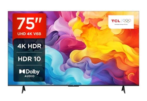 TCL 75V6B TV 75" 4K HDR Ultra HD Google TV con design senza bordi Dolby Audio Compatibile con Google Assistant
