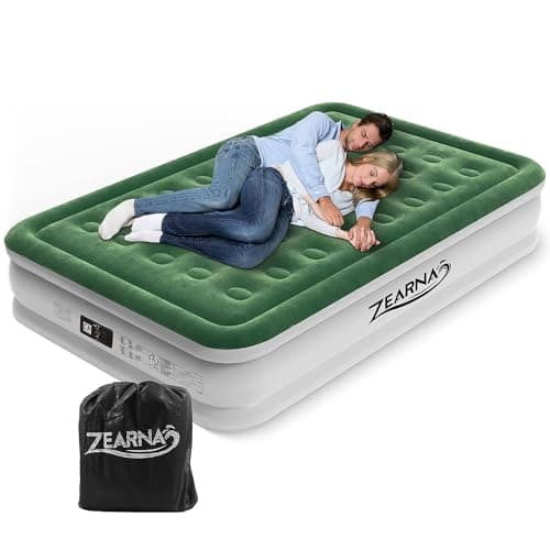 Zearna Materasso Gonfiabile Matrimoniale, Letto Gonfiabile Autogonfiabile in 3 Minuti con Pompa Elettrica Integrata, 203x152x46 cm, Ideale per Ospiti e Uso Domestico (Doppio 46cm)