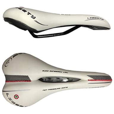 MONTEGRAPPA Sella Liberty Comoda per Bici Bicicletta sellino Gel con Morbido Cuscino Design Fit per Bici da Strada e Mountain Bike antiprostata (Bianca)