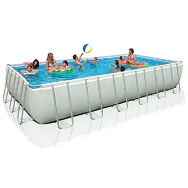 Intex 28362 - Piscina Rettangolare, pompa di filtraggio a sabbia, Blu/Grigio, 732 x 366 x 132 cm