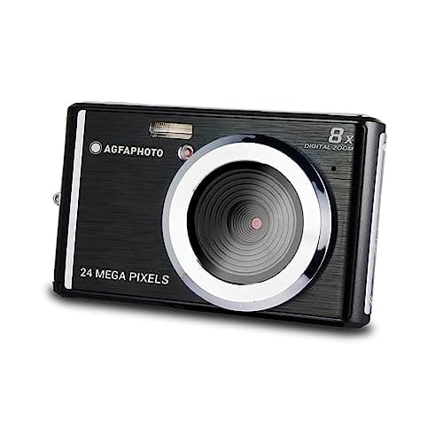 AGFA PHOTO Realishot DC5500 - Fotocamera Digitale Compatta, 24 MP, Schermo LCD 2,4", Zoom Digitale 8x, Video HD 720p, Memoria Esterna SD, Batteria al Litio - Nero