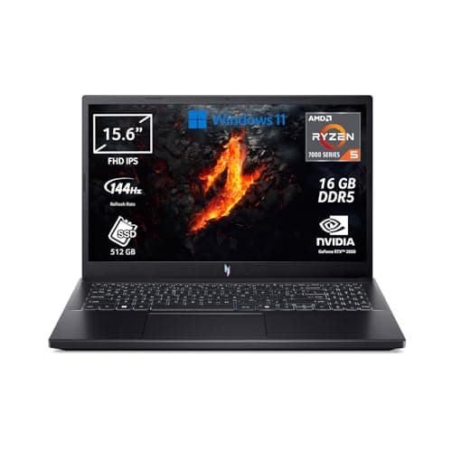 acer Nitro V 15 ANV15-41-R51W Notebook Gaming, Processore AMD Ryzen 5 7535HS, Ram 16 GB DDR5, 512 GB SSD, Display 15.6" FHD IPS 144 Hz LED LCD, NVIDIA GeForce RTX 2050 4 GB, Windows 11 Home