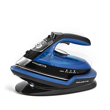 Rowenta De5010 Freemove Ferro da Stiro a Vapore senza Filo, 2400W, 250 Ml, Quantità di Vapore Variabile 120 G/Min, Nero/Blu