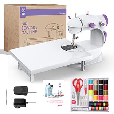 KPCB Tech Mini Macchina da Cucire con Kit da Cucito Portatile e Versatile con Ampio Tavolo da Cucito, Facile da Usare e Pratica (Istruzioni in Italiano)