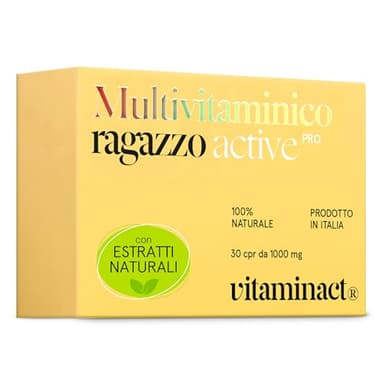Multivitaminico Ragazzo. L'unico Specifico Per: Lo Studio, Memorizzare Più Velocemente, Più Focus Mentale, Stanchezza, Difese Immunitari, Sport, Energia. Vitamine e Minerali 100% Naturali. Italiano.