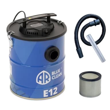 AR Blue Clean E12 Aspiracenere per stufa a pellet e camini 2 in 1: Aspirapolveri, Aspiracenere e Aspira Solidi, Serbatoio 12 Litri, Potenza 600W, Fusto in metallo
