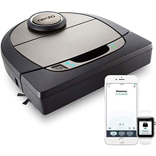 Neato Robotics D7 Robot Aspirapolvere Intelligente, Compatibile con Alexa, con Stazione di Ricarica, Wi-Fi e App Android/iOS, 61 W, 0.7 litri, 69 Decibel, Plastica, Nero/Grigio