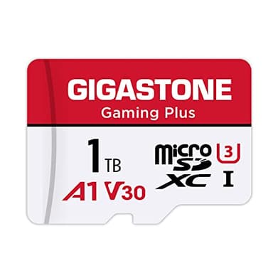 Gigastone Micro SD 1TB, Gaming Plus, 1 TB Specialmente per Nintendo Switch Gopro Fotocamere Videocamera Tablet, Velocità Fino a 100 MB/s (R) + Adattatore Scheda SD, UHS-I A1 U3 V30 MicroSDXC