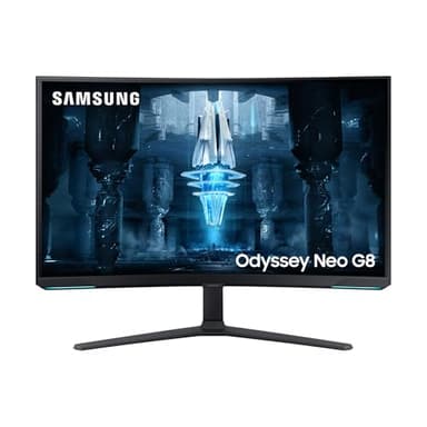 Samsung Monitor Gaming Odyssey Neo G8 (S32BG850), Curvo (1000R), 32'', 3840x2160 (UHD 4K), Mini-LED, HDR2000, VA, 240 Hz, 1 ms (GtG), Freesync Premium Pro, HDMI, USB, Display Port, Ingresso Audio, HAS