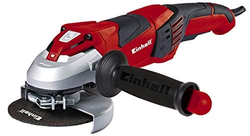 Einhell TE-AG 125 CE Smerigliatrice angolare (giri min. regolabili 3000-12000, diam. Max disco 125 mm, regolazione copri disco senza utensili, inc. impugnatura con chiave integrata)