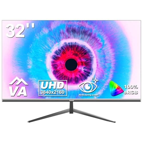 Gawfolk Monitor 32 Pollici 4K 60 Hz PC Schermo Senza Cornice per Computer (3840 × 2160p) Tecnologia Eye Care, Supporta VESA, HDMI, DP