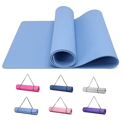 Good Nite Tappetino da Ginnastica da Yoga Tappetino Antiscivolo per Allenamento Sport Pilates con Tracolla 183 x 61 x 0,6 cm(Blu)
