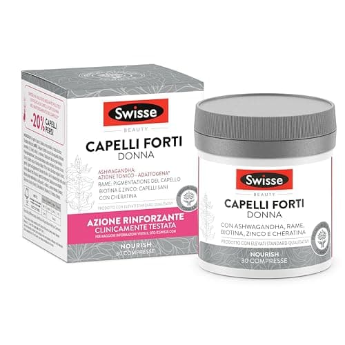 Swisse Capelli Forti Donna, Integratore Alimentare che Combina Vitamine, Minerali ed Estratti di Erbe Naturali, Utili per Mantenere la Forza del Capello, 30 Compresse da 1460 mg
