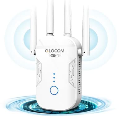QLOCOM 2025 Nuova Ripetitore WiFi Potente Per Casa 1200Mbps Amplificatore WiFi Potente, Dual Band 2.4GHz & 5GHz Extender con WPS, Compatibile con Modem Router