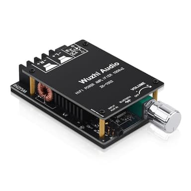 Amplificatore HiFi con scheda di amplificazione audio Bluetooth 5.0, ZK-1002 2.0 canali 100W x 2 mini amplificatore di potenza stereo per altoparlanti domestici, ingressi BT e AUX, DC 5-27V