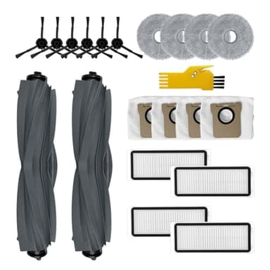 Laimaiou Kit di accessori di ricambio per Dreame L20 Ultra Robot Aspirapolvere 20 Confezioni 2 Spazzole a rullo, 4 Filtri, 6 Spazzole laterali, 4 Panni Mop, 4 Sacchetti per la polvere