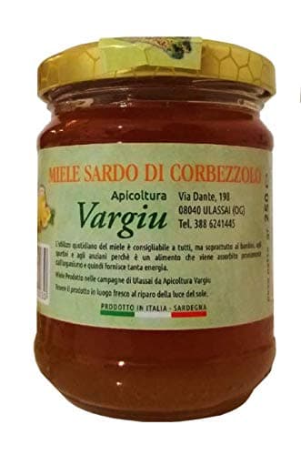 Miele di corbezzolo prodotto ad Ulassai (Ogliastra), Sardegna. Vasetto da 250 gr. Apicoltore Antioco Vargiu