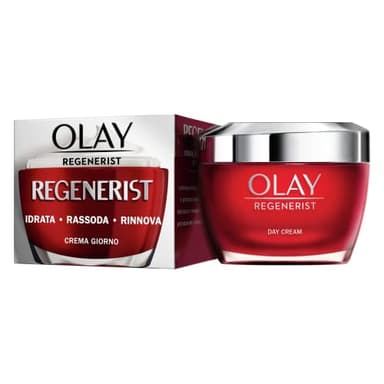OLAY Crema Viso Giorno Regenerist, Antirughe, Idratante con Acido Ialuronico, Niacinamide e Vitamina B3, Rassoda e Idrata la Pelle in Profondità per un Aspetto Tonico e Rigenerato, 50ml