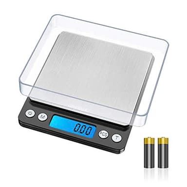 GRIFEMA - Bilancia da Cucina Digitale bilancia cucina Funzione Tara Bilance Alimenti Elettronica con Piattaforma in Acciaio Inossidabile per Pesa Cibo, Alta Precisione da 0.1g a 500g, Display LCD