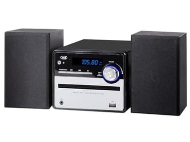 Trevi HCX 10F6 Sistema Hi-Fi 20W, Stereo Digitale Compatto con Radio FM, Lettore CD/MP3 USB, Wireless, Ingresso RCA AUX, 5 Equalizzazioni Audio, Telecomando Full Function, Display LCD Blu