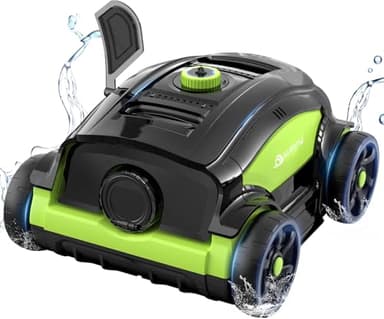 WINNY POOL CLEANER Robot Piscina con 130 Min. Pulizia, Pulitore Piscine Fuori Terra con Indicatore LED, Doppio Motore, Spazzola di Fondo, Aspirapolvere Piscina per Piscina a Fondo Piatto Fino a 100m²