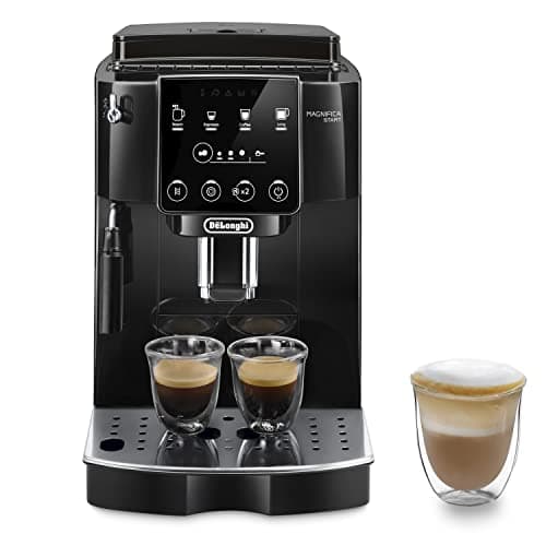 De'Longhi Magnifica Start ECAM222.20.B, Macchina Caffè Automatica, Chicchi Macinati al Momento, Montalatte classico, 4 Bevande One Touch, Pannello di Controllo Soft-Touch, Spegnimento Programmmabile
