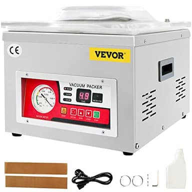 VEVOR Confezionatrice Sottovuoto per Alimenti, Modello DZ-260A 220 V 50 Hz 180 W Macchina per Sottovuoto per Alimenti, Frutta, Sottaceti, Materiali da Restauro, Elementi Elettronici e Metalli Rari