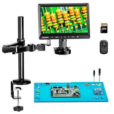 Opqpq ODM702 Flex microscopio per monete con luce ad anello vista completa, Microscopio digitale da 10" con braccio flessibile per adulti, microscopio per saldatura per la riparazione di elettronica