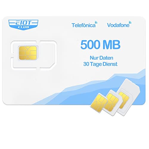 EIOTCLUB SIM Prepagata Senza Contratto, Carta SIM Compatibile con Rete Vodafone & Wind, solo Dati, per LTE Telecamera & Fotocamera Caccia & Localizzatore GPS (Blu)