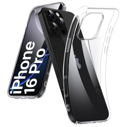 DOSMUNG Custodia per iPhone 16 Pro (6,3 Pollici), Custodia con Antiurto, Ultra Sottile Anti Ingiallimento Silicone Cover per iPhone 16 Pro, Trasparente