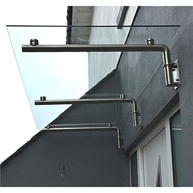 Pensilina, Tettoia Modulabile In Vetro, Porta Finestre Da Esterno, Impermeabile Resistente alla Corrosione in Acciaio Inossidabile per Porte Esterne - 180x80 cm