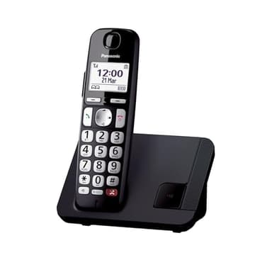 Panasonic KX-TGE260JTB Telefono Cordless, Volume Potenziato, Segreteria Telefonica, Blocco Chiamate, Identificazione Chiamante, Ideale per Anziani, Facile da Usare
