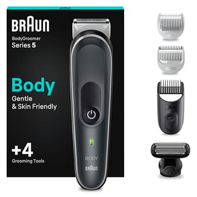 Braun Series 5 RASOIO ELETTRICO Corpo Uomo, per Petto, Ascelle, Inguine E Zone Sensibili, Con Pettini Da 1 mm A 11 mm, Tecnologia SkinShield, 100 Min Autonomia Senza Fili, BG5360