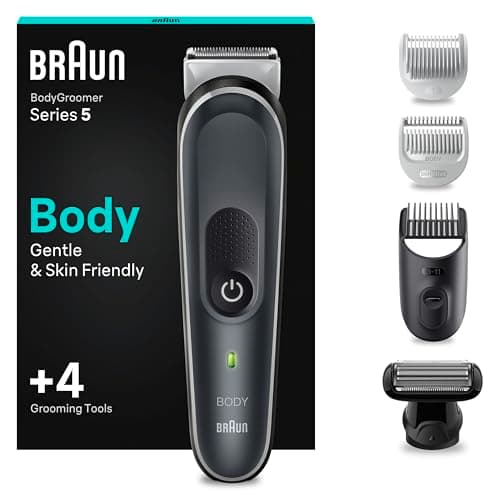 Braun Series 5 RASOIO ELETTRICO Corpo Uomo, per Petto, Ascelle, Inguine E Zone Sensibili, Con Pettini Da 1 mm A 11 mm, Tecnologia SkinShield, 100 Min Autonomia Senza Fili, BG5360