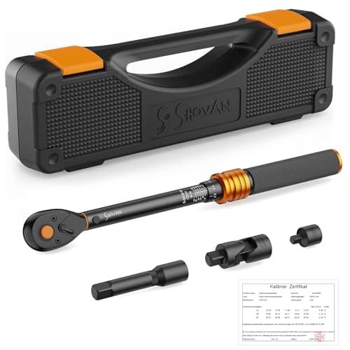 Chiave Dinamometrica Moto 3/8 pollici con Testa Reversible 72 Denti, Chiavi Dinamometrica Set 5-60 Nm per Bicicletta, Moto e Auto, Adaptador 3/8" a 1/4", Giunto Universale 3/8", 75 mm Estensione