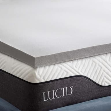 LUCID Topper 5 cm in memory foam gel rinfrescante e fibra di bambù, Singolo, 80 x 190 cm